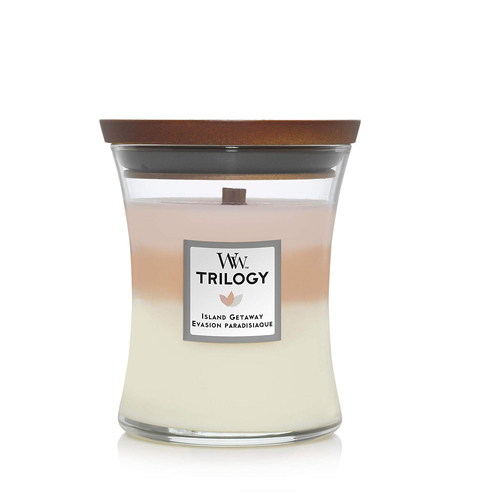 WoodWick Island Getaway Trilogy Scented Crafted Candle Glass Jar Medium