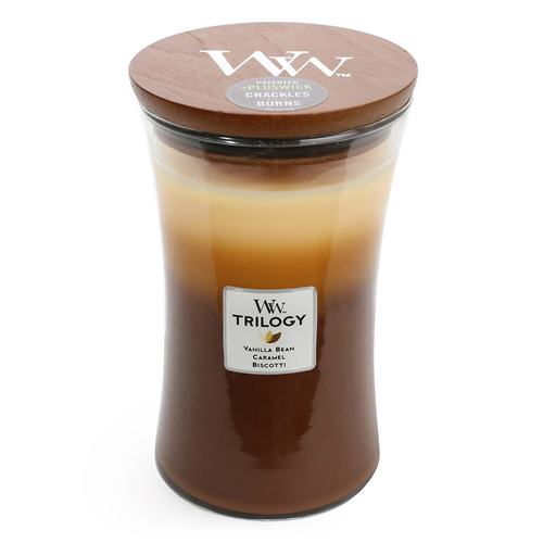 WoodWick Cafe Sweets Trilogy Scented Crafted Candle Glass Jar Wax Large