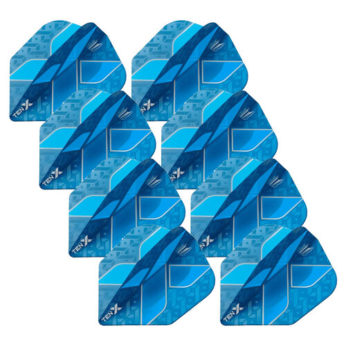 8x 3pc Target Ten-X Ultra Dart Flights Standard Set - Blue