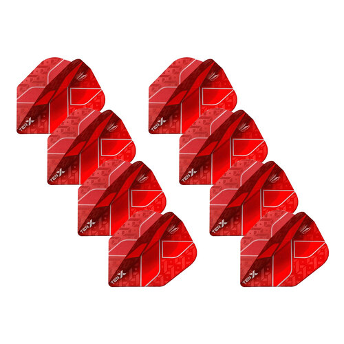 8x 3pc Target Ten-X Ultra Dart Flights Standard Set - Red