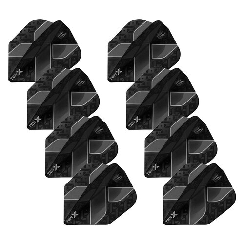 8x 3pc Target Ten-X Ultra Dart Flights Standard Set - Black