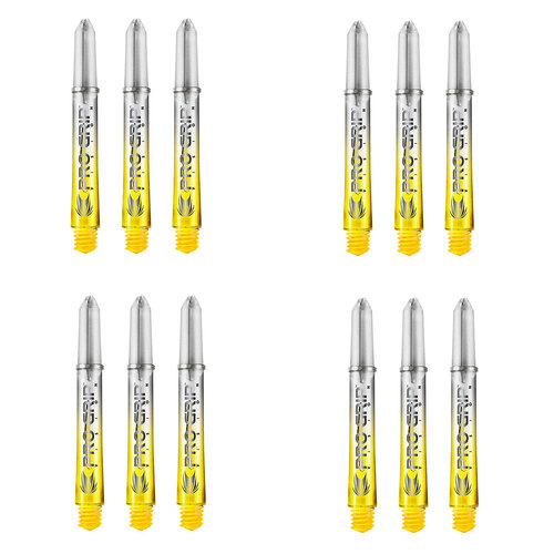 4x 3pc Target Pro Vision Shaft Accessory Short - Yellow