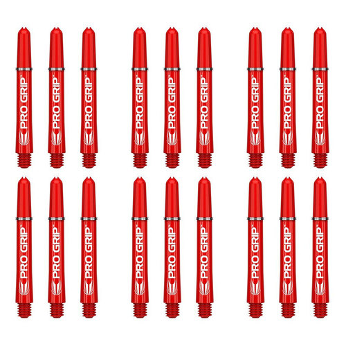 6x 3pc Target Pro Grip Shaft Dart Accessory Short - Red