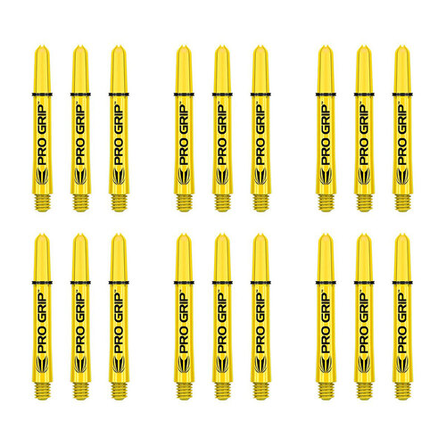 6x 3pc Target Pro Grip Nylon Shaft Accessory Short - Yellow