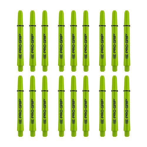 6x 3pc Target Pro Grip Nylon Shaft Accessory Short - Lime Green