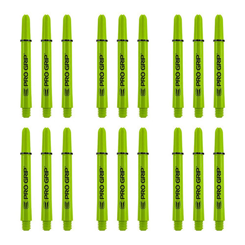 6x 3pc Target Pro Grip Nylon Shaft Accessory Intermediate - Lime Green