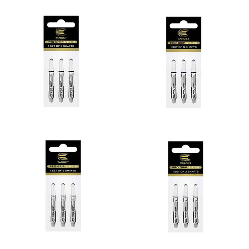 4x 3pc Target Pro Grip Spin Shaft Dart Accessory Medium - Clear