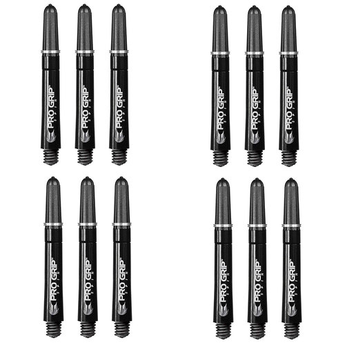 4x 3pc Target Pro Grip Nylon Spin Shaft Short - Black