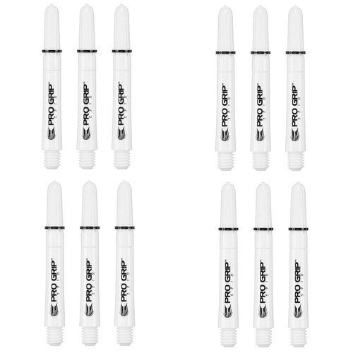 4x 3pc Target Pro Grip Nylon Spin Shaft Short - White