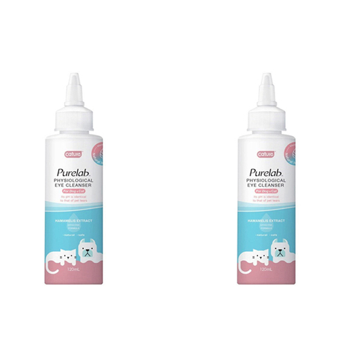 2x Cature Purelab Pet Cat/Dog 120ml Eye Cleanser - White