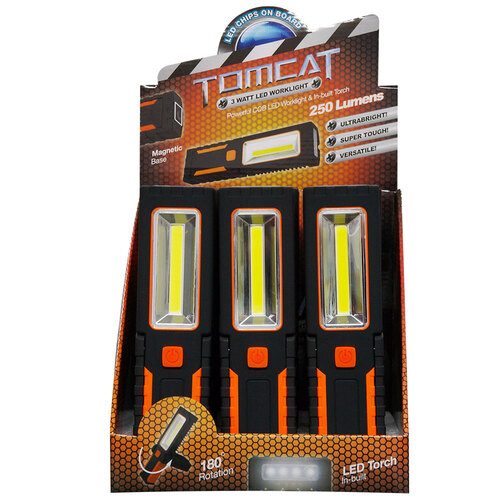 Tomcat 3W Cob Led Work Light Inc. AAA Batteries