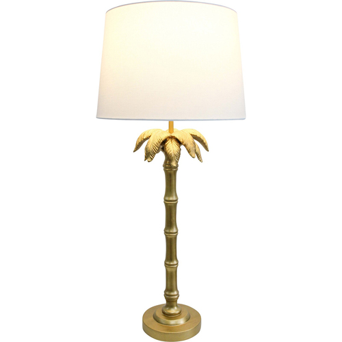 LVD Linen/Polyresin Lamp Palm Elegance Antique Room Decor 78cm - Gold