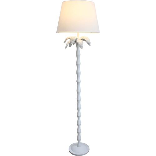 LVD Linen/Polyresin Floor Lamp Palm Room Decor 157cm - White