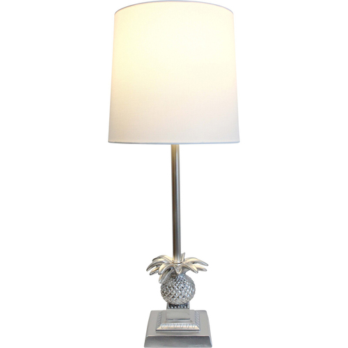 LVD Linen/Polyresin Lamp Royale Antique Tabletop Light 56cm - Silver