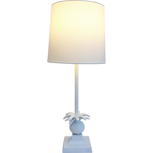 LVD Linen/Polyresin Lamp Royale Tabletop Light 56cm - White