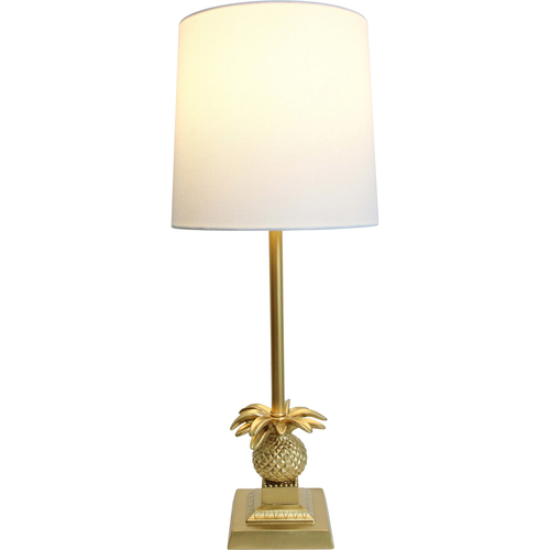 LVD Linen/Polyresin Lamp Royale Tabletop Light 56cm - Gold