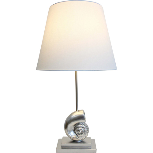 LVD Linen/Polyresin Lamp Antique Shell Tabletop Light 70cm - Silver