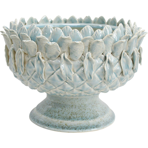 LVD Ceramic Pineapple Pedestal Bowl Lagoon Decorative Home Decor