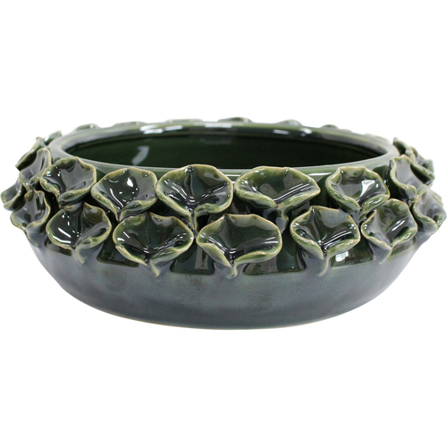 LVD Succulent Ceramic Bowl Juniper 24x8cm - Dark Green