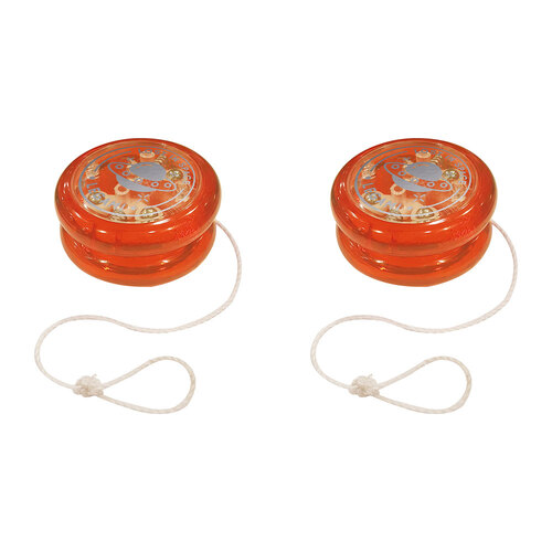 2PK Legami Plastic Yo-Yo Lights Up Kids Vintage Classic Play Toy - Orange