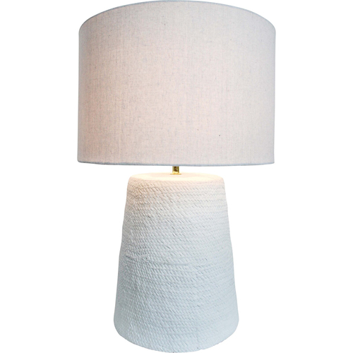 LVD Linen Shade Lamp Plantation Tabletop Light 42x65cm - White