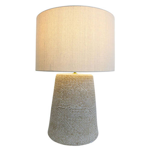 LVD Plantation Lamp Light E27 Bulb w/ Linen Shade 65cm - Natural