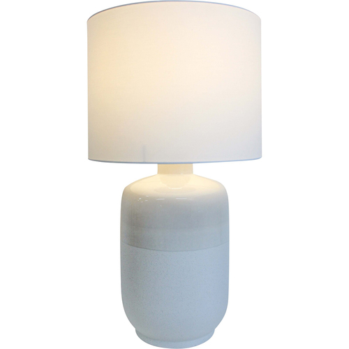 LVD Linen/Ceramic Lamp Tonal XL Tabletop Light 38x69cm - White/Beige