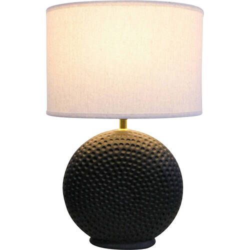 LVD Ceramic/Linen Lamp Home/Room Decor 30x46.5cm - Cairo Black