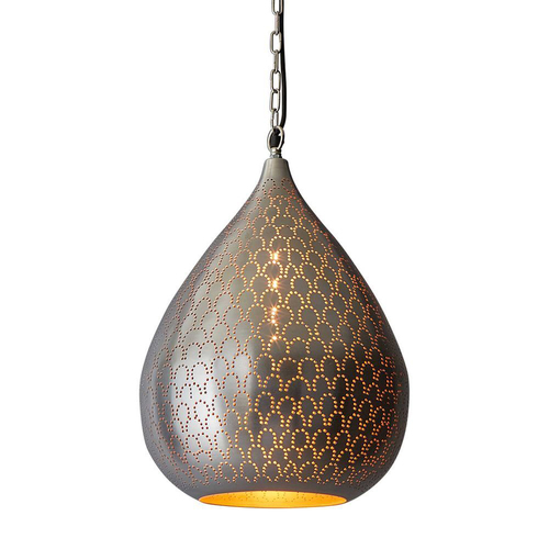 Belle Taipan Metal Ceiling Pendant Light 52cm - Nickel