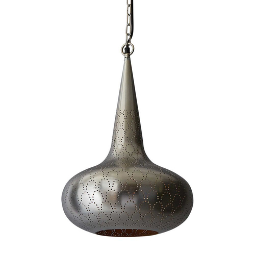 Belle Cobra Metal Ceiling Pendant Light 51cm - Nickel