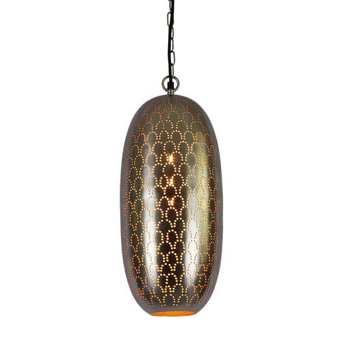 Belle Anaconda Metal Ceiling Pendant Light Hanging Decor 52cm Nickel