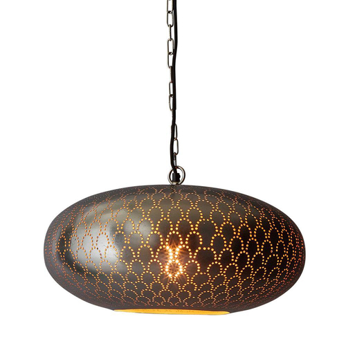 Belle Viper Metal Ceiling Pendant Light 45cm - Nickel