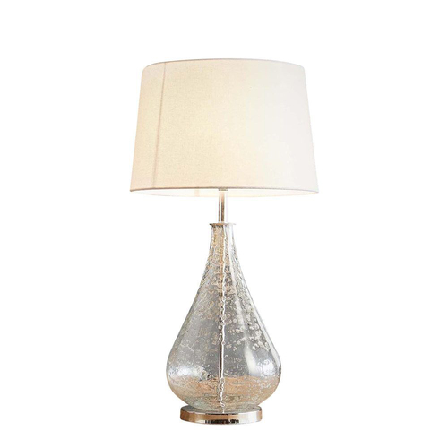 Belle Lustre Table Lamp w/ Teardrop Base 44cm - Silver/Clear