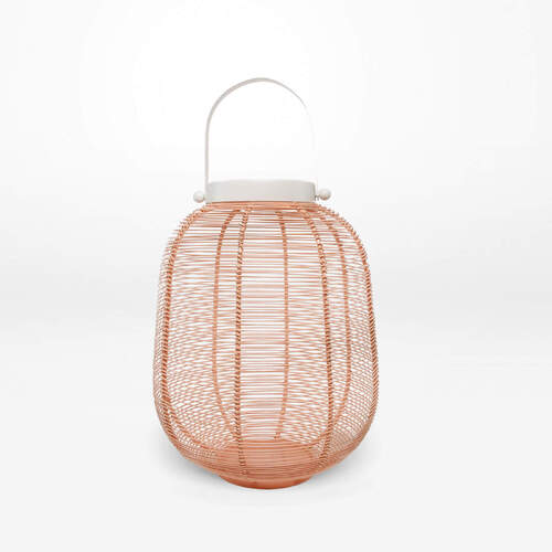 Rayell Lantern Candle Holder Lesley Home Decor Peach 24x28x24cm