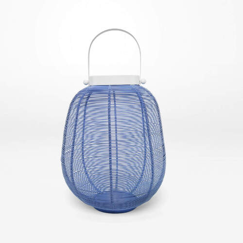 Rayell Lantern Candle Holder Lesley Home Decor Blue 24x28x24cm