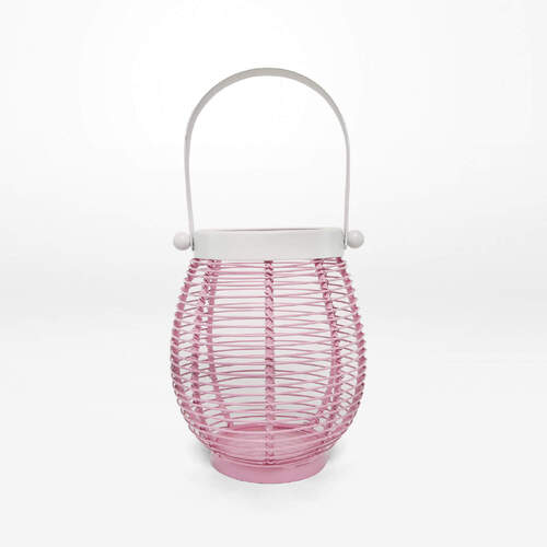 Rayell Lantern Candle Holder Lena Home Decor Pink 13x15x13cm