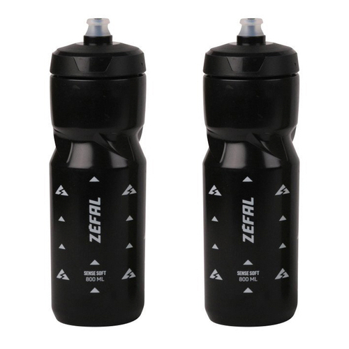 2PK Zefal Sense Soft 80 Bike Water Bottle 800ml - Black