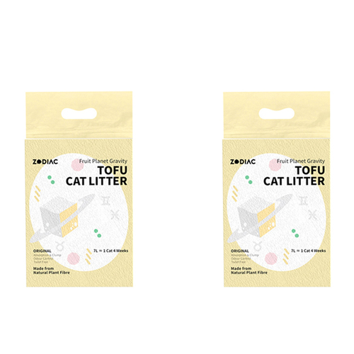 2x Zodiac 7L/2.5kg Fruity Tofu Soy Pulp Cat Litter - Original