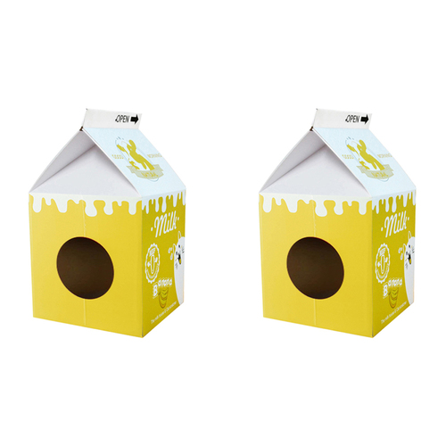 2x Zodiac Pet Cat 32x56cm Scratcher House Furniture - Yellow