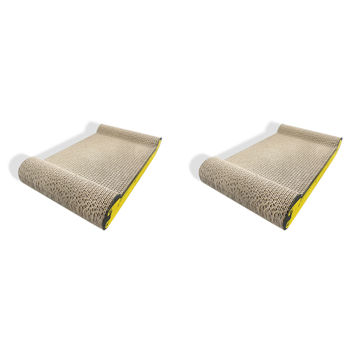 2x Zodiac Pet Cat 42x22cm Scratcher Furniture - Yellow