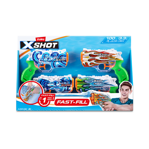 4pc Zuru Xshot Fast Fill Skins Nano Kids Outdoor Toy 5y+