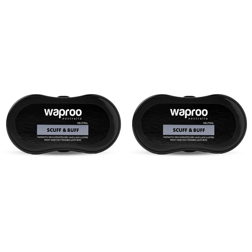 2PK Waproo Platinum Scuff & Buff Leather Shoe Polish Pad